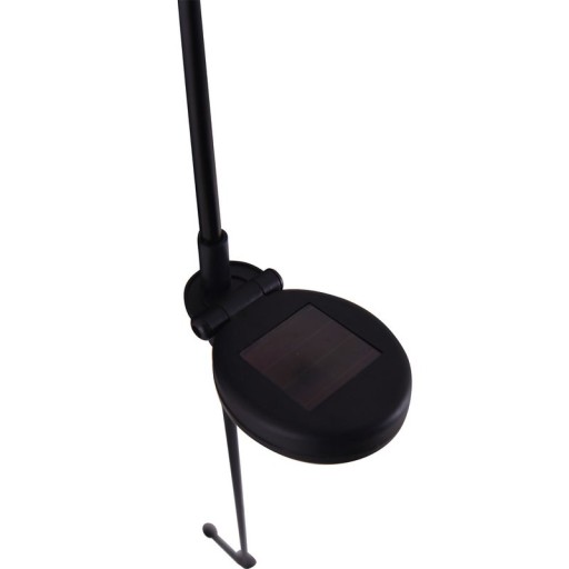 LED solar earth spit "Flame"-outer and spit made of metal and plastic in brown, with integrated LED