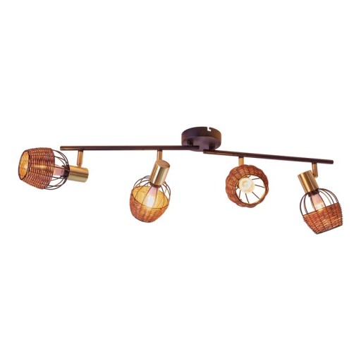 4 ceiling lamp "Corbis", metal spot in black, and gold, with E14 socket, for dining room, living room, hallway or office, ceiling lamp inside, 78 cm long