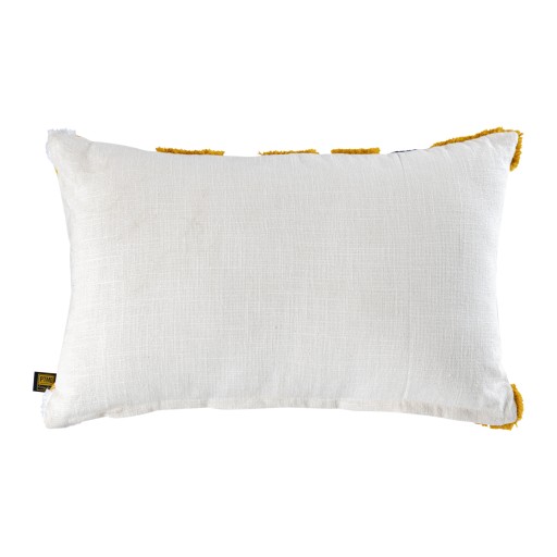Bethanie Yellow Rect Embroidery Flower Cushion