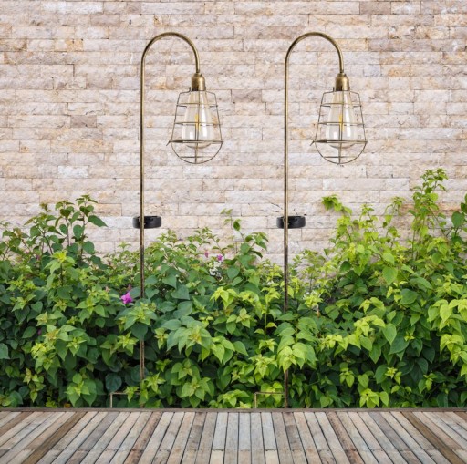 2 Set LED decorative-solar earth spit "Gitti" H: 76.5 cm, for outside, ground skewers made of metal and plastic, in old meal, with integrated LED