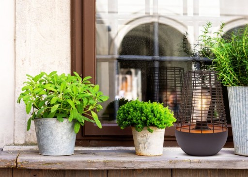 LED decol light 27 cm high, made of metal in black, firmly built -in LED, decoration for outside