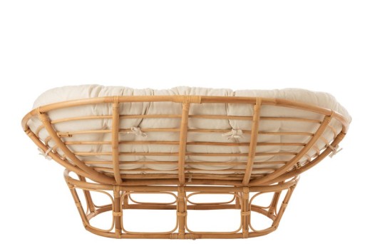 J-Line Rattan sofa - with cushion - jute/textile - natural