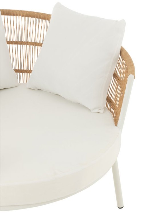 J-Line Chair Joa Metaal/Rattan Wit