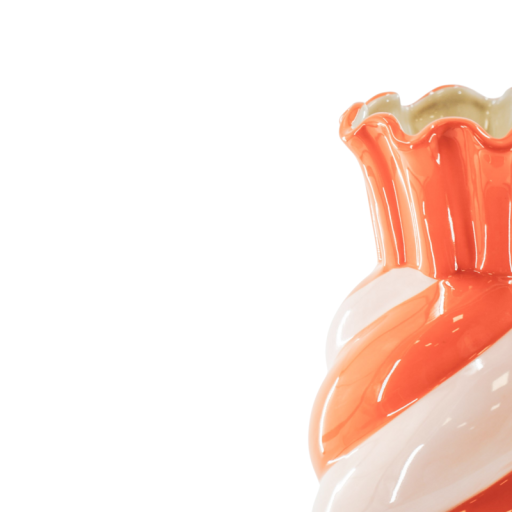 Vase- Swirl- Stoneware- Pink- 13x13x23cm