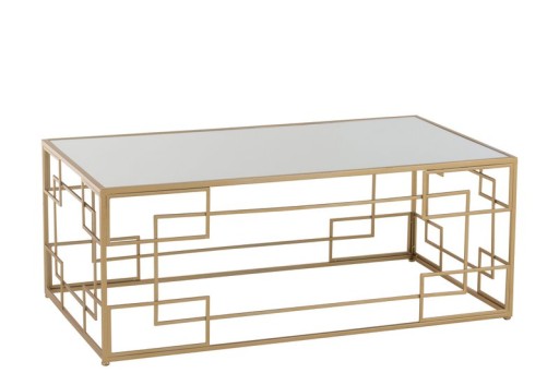 J-Line coffee table Lines - metal/glass - gold