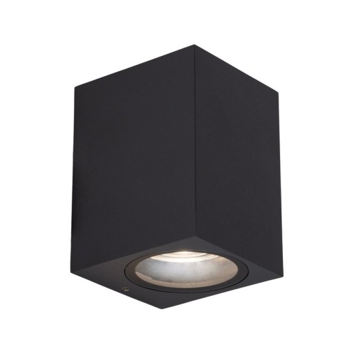 Outside wall lamp "Cubus", made of metal and glass in anthracite, GU10 socket