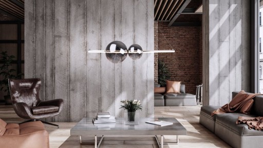 LED Pendelleuchte chrom "NOVA" aus chromfarbenem Metall, Kunststoff und Rauchglas, mit fest verbauten LEDs, ca. 105 cm lang