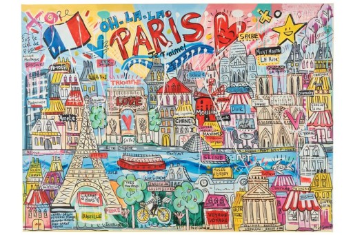 J-Line Wall Decoration Paris Pop Art Canvas Mix