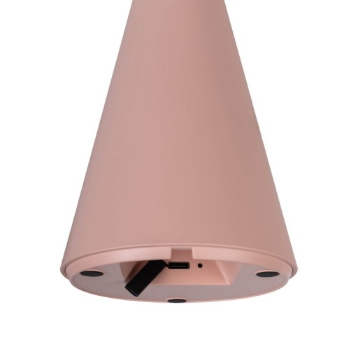 Solar battery table lamp "Palu" for outside and inside, made of plastic in pink, 20 cm high