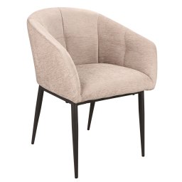 Jeno Cream 04 Aura Fabric Dining Chair Black Legs