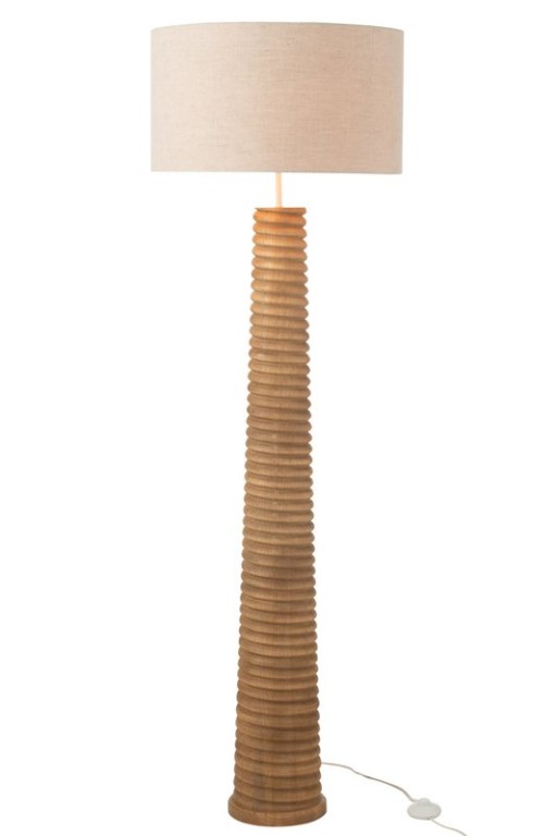 J-Line Floor Lamp Screw Thread Wood Natural/Gray
