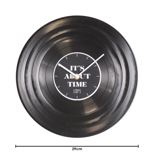 Wall Clock - LP 'About Time' - Polystyrene - Black- 29x4x29
