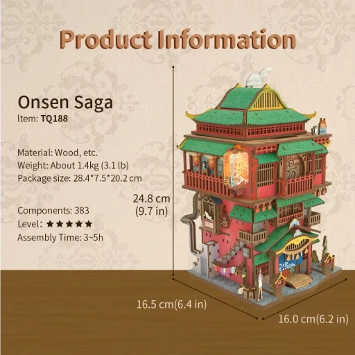 Tonecheer, DIY Desk Bin, Onsen Saga, TQ188, 16x16,5x24,8cm
