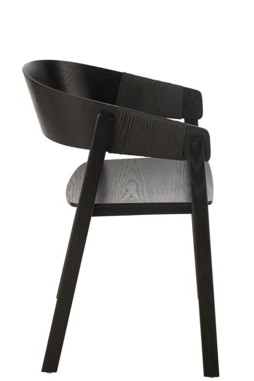 J-Line Chair Naga Ash Wood/Rope Black