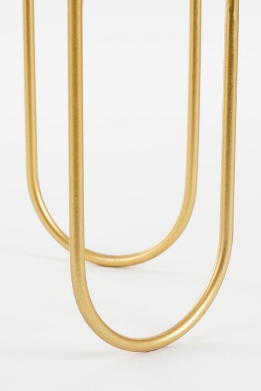 Danube flowerpot on Standard - Set of 2 - Metal - H45 x Ø23 cm - Light green, Gold