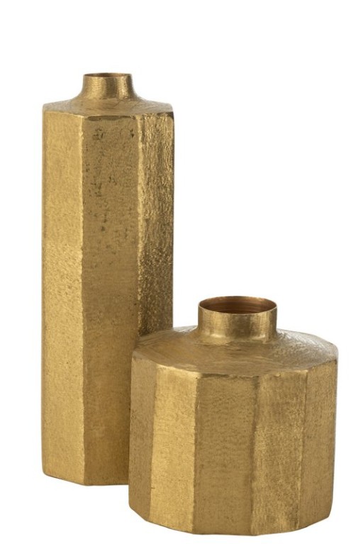 J -Line Vase Square - Metal - Gold - Large - 55 cm high