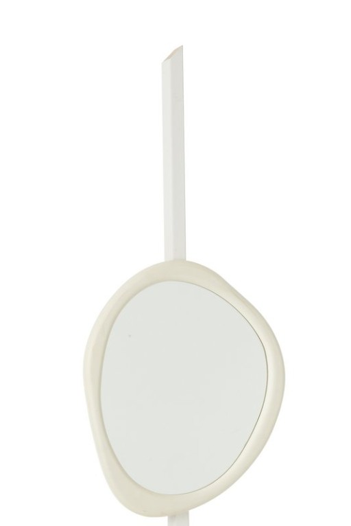 J -Line SPIEGEL Moderna - Hout/Glass - Wit - Small - Ø 60 cm