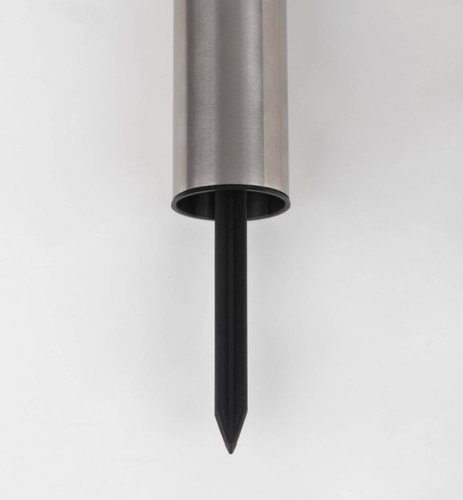 Solar decorativespieß "Bobby" in the 3 Set, Ø 6.2 cm, 42 cm high, metal in steel-blank, plastic, integrated LEDs warm white