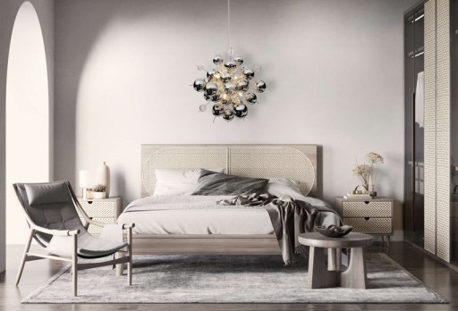 Pendelleuchte "EXPLOSION" chrom aus Metall und Glas, G9 Fassungen, Hängelampe für Esszimmer, Wohnzimmer, Diele oder Büro, Øca. 65 cm