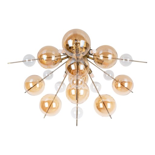 Deckenleuchte "EXPLOSION" amber aus Metall und Glas, G9 Fassungen, Deckenlampe für Esszimmer, Wohnzimmer, Diele oder Büro, Ø57 cm