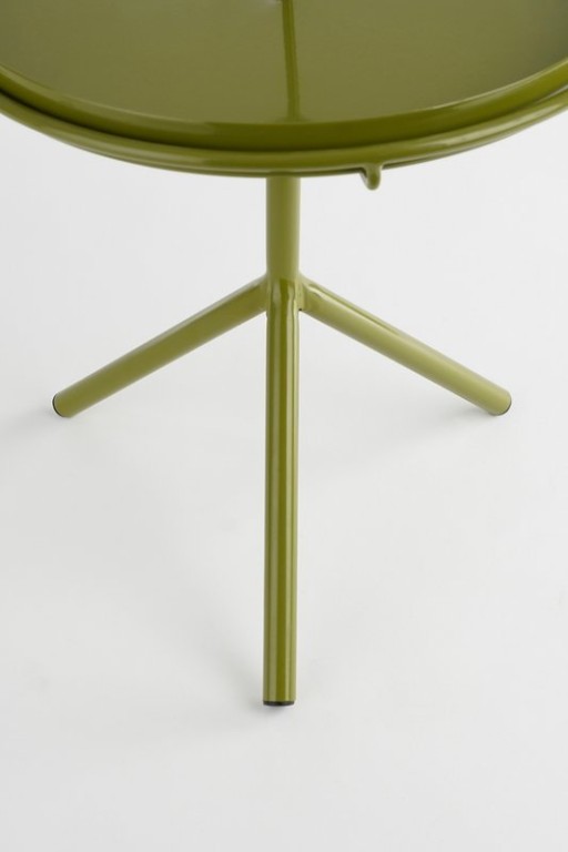 Aston Side Table with Removable Tray - H40 x Ø31 cm - Metal - Dark Green