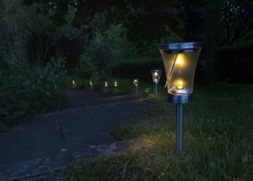 8 Set LED decoration solar light, for outside, made of metal and plastic in steel-blank, integrated LED