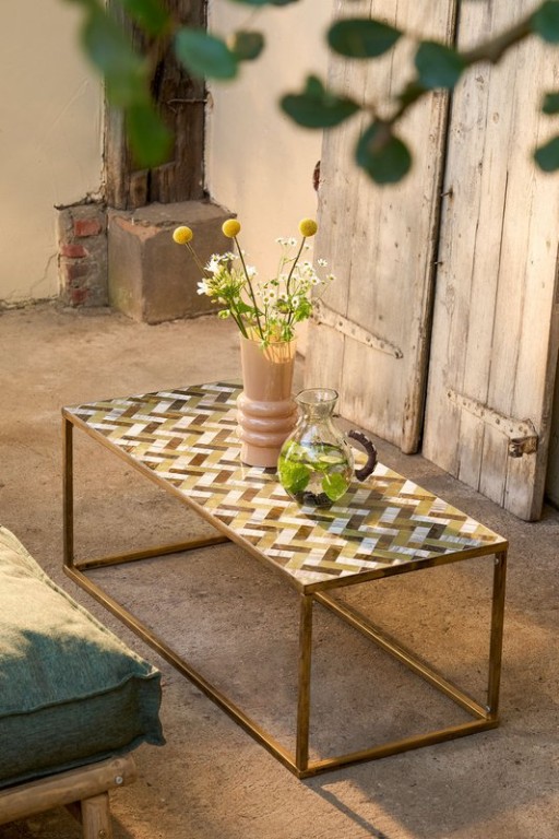 Alanza coffee table outside - L99 x B41 x H46 cm - Metal - Green