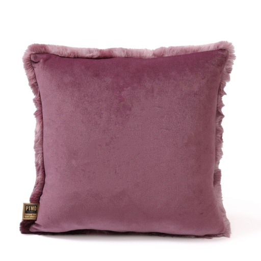 Linde Burgundy Faux Fur Cushion Square S
