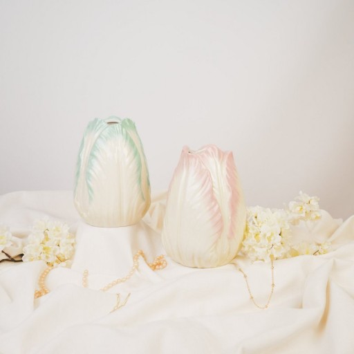 Vase- Tulip Head- Stoneware- Mint- 14x14x19cm