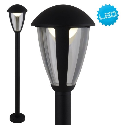 LED exterior base base "Clint", made of metal and plastic in black, with integrated LED, path lights