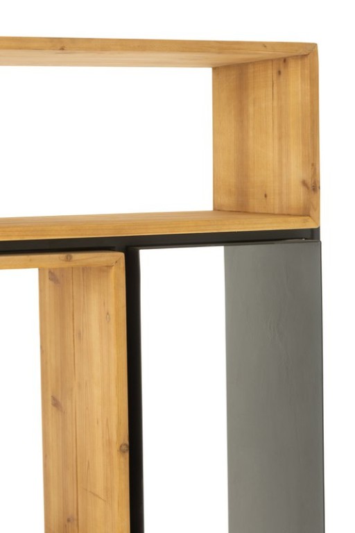 J-Line Shelf Tina Wood/Iron Black/Natural Small