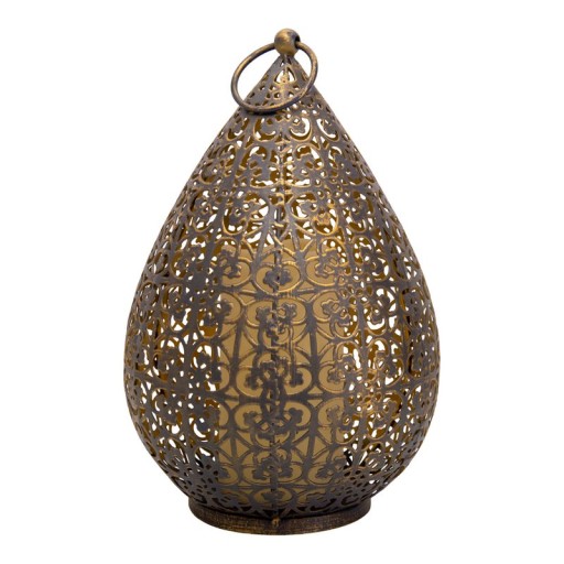 LED decol light 27.8 cm high in antique gold, for outside, made of metal and plastic, with integrated LED