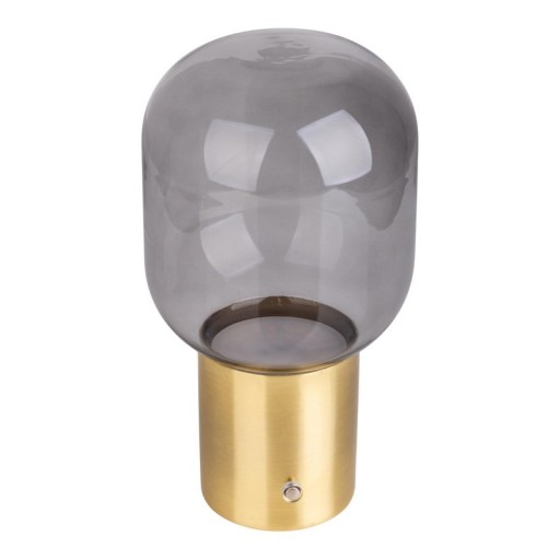 Akku-Tischleuchte "ALBERO" Deko-Tischleuchte aus messingfarbenem Metall und Glas mit fest verbauten LEDs, dimmbar mit Berührungssensor, 25 cm hoch