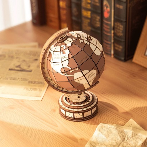 Robotime, 3D Houten Puzzel Globe Wonders, TGM01, 16,2x14,6x23,4cm