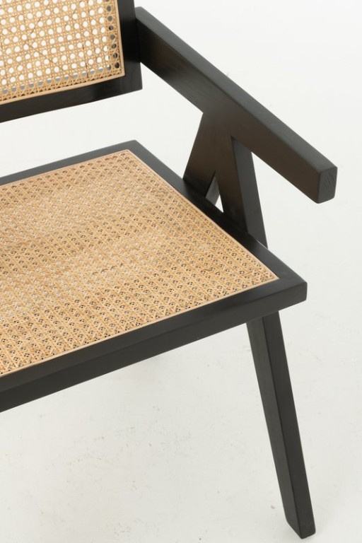 J-Line Chair Lattice Ash Wood/Rattan Black
