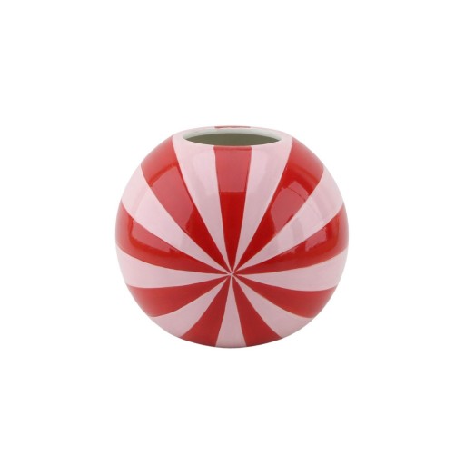 Vaas - Bloemvaas Swirl - Rood/roze - 15x15x13,5 cm