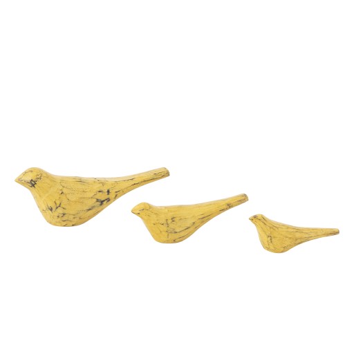 Gracella Yellow Mango Wood Bird Statue L
