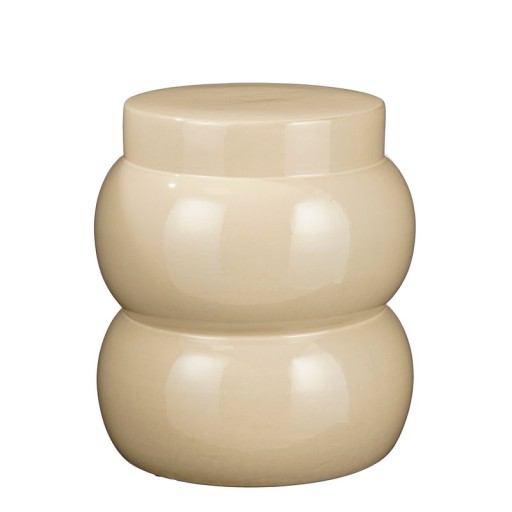 Vendi Side table - H40 x Ø35 cm - Ceramic - Cream