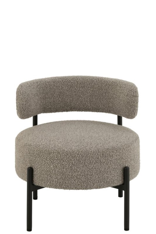 J-Line Lounge chair Boucle Plywood/Polyester Gray/Black