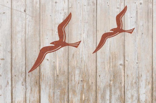 Wall decoration Seagulls Pair / Pair of Seagulls Rust Metal, 141615