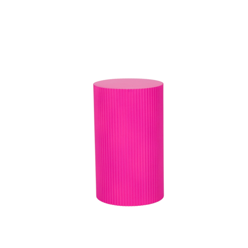 Side Table / Pillar- Cylinder - MDF - Neon Pink - 30x54cm