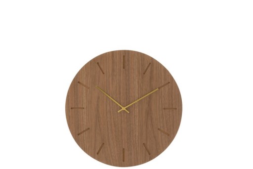 J-Line Round clock - wood - natural - Ø 4 cm