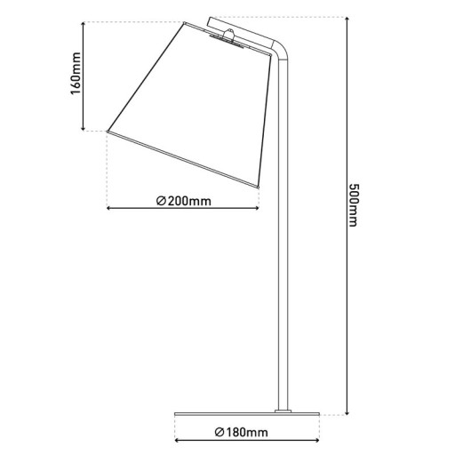 Table lamp "Korie", metal table lamp in black, with E27 socket, 50 cm high, for living area and office.
