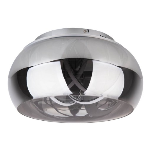 LED ceiling light "Malou" Ø 45 cm, 23.5 cm high, made of metal, smoke glass, integrated LEDs, warm white