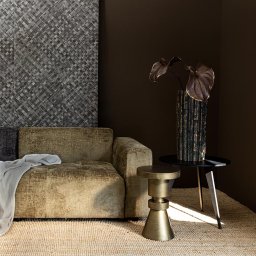 Werdy Black Iron Coffeetable Veneer Top Round SV2