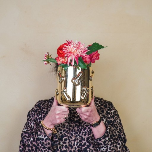 Pot - Dick - Ceramics - Gold - 17,5x17,5x17,5cm