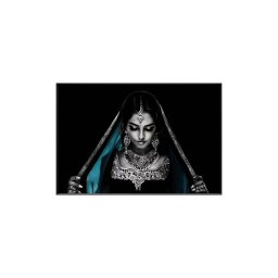 Glass Art Wandpaneel | Indian Woman | 120x80 cm - Product afbeelding