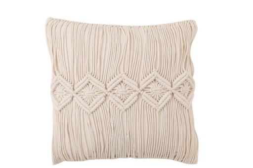 J-Line cushion Cozy - cotton - off-white - large