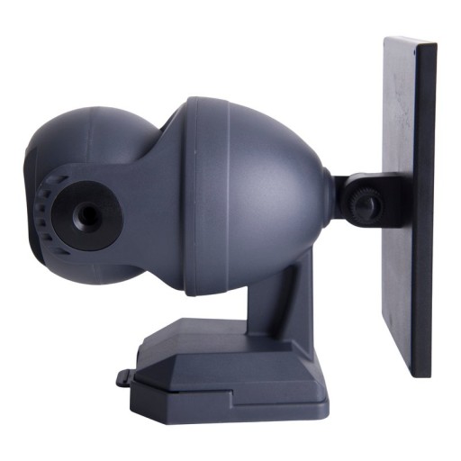 LED solar exterior wall lamp "Moho" with motion detector and security camera fold, wall light made of plastic in gray, with integrated LED