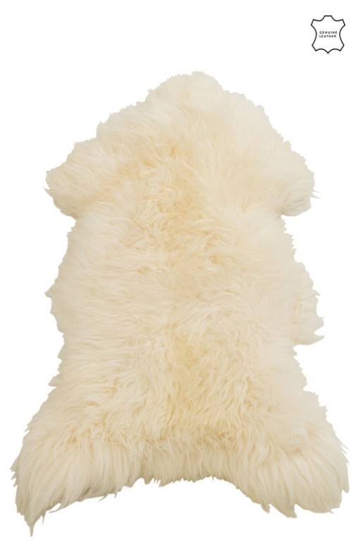 J-Line Floor Mat Long Sheepskin White
